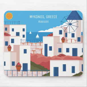 Aangepaste naam & tekst Mykonos Griekenland Muismat
