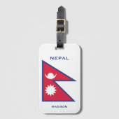 Aangepaste Naam & Tekst Nepal Vlag Bagagelabel (Voorkant (verticaal))