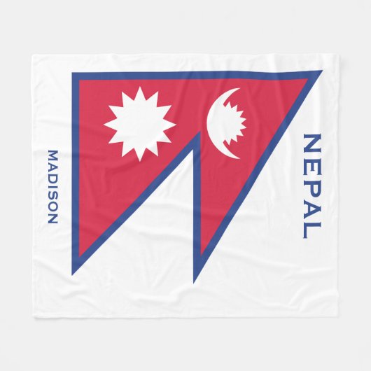 Aangepaste Naam & Tekst Nepal Vlag Fleece Deken (Voorkant (Horizontaal))