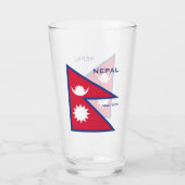 Aangepaste Naam & Tekst Nepal Vlag Glas (Voorkant)