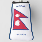 Aangepaste Naam & Tekst Nepal Vlag Golfheadcover (Draai 90)