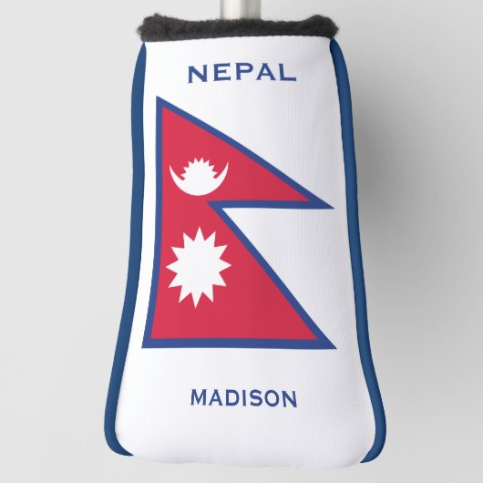 Aangepaste Naam & Tekst Nepal Vlag Golfheadcover (Draai 90)