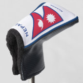 Aangepaste Naam & Tekst Nepal Vlag Golfheadcover (3/4 voorkant)