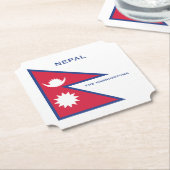Aangepaste Naam & Tekst Nepal Vlag Kartonnen Onderzetters (Gekanteld)