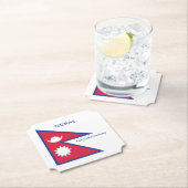 Aangepaste Naam & Tekst Nepal Vlag Kartonnen Onderzetters (Insitu)
