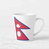 Aangepaste Naam & Tekst Nepal Vlag Latte Mok (Rechts)