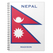 Aangepaste Naam & Tekst Nepal Vlag Notitieboek (Voorkant)