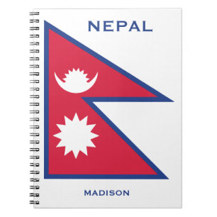 Aangepaste Naam & Tekst Nepal Vlag Notitieboek
