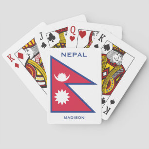 Aangepaste Naam & Tekst Nepal Vlag Pokerkaarten