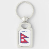 Aangepaste Naam & Tekst Nepal Vlag Sleutelhanger (Voorkant)