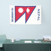 Aangepaste Naam & Tekst Nepal Vlag Spandoek (Beurs)