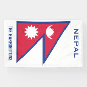Aangepaste Naam & Tekst Nepal Vlag Spandoek (Horizontaal)