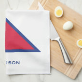 Aangepaste Naam & Tekst Nepal Vlag Theedoek (Quarter Fold)