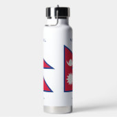 Aangepaste Naam & Tekst Nepal Vlag Waterfles (Rechts)