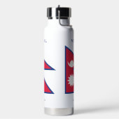 Aangepaste Naam & Tekst Nepal Vlag Waterfles (Links)