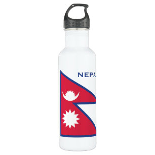Aangepaste Naam & Tekst Nepal Vlag Waterfles