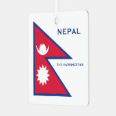 Aangepaste naam & tekst Nepalese vlag Metalen Ornament (Voorkant links)