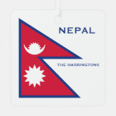 Aangepaste naam & tekst Nepalese vlag Metalen Ornament (Achterkant)