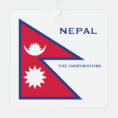 Aangepaste naam & tekst Nepalese vlag Metalen Ornament (Voorkant)