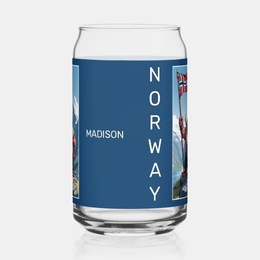 Aangepaste naam & tekst Noorse trol Blikvorm Glas (Rechts)