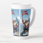 Aangepaste naam & tekst Noorse trol Latte Mok (Rechterhoek)