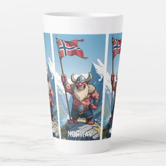 Aangepaste naam & tekst Noorse trol Latte Mok (Voorkant)