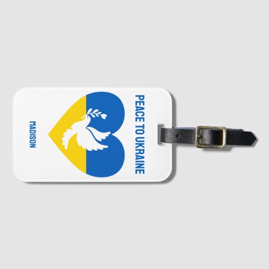 Aangepaste Naam & Tekst Oekraïne Bagagelabel (Voorkant (horizontaal))