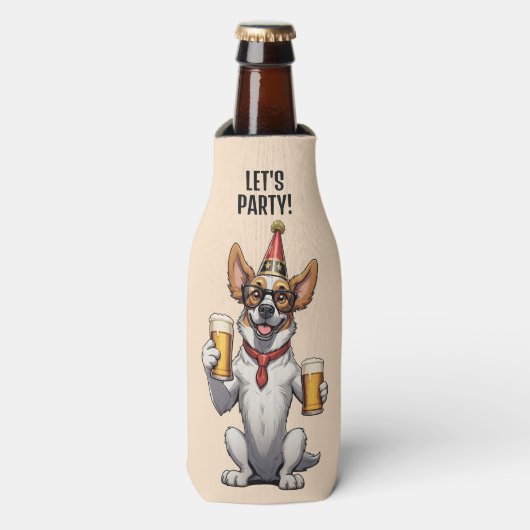 Aangepaste Naam & Tekst Partij Dier Flesjeskoeler (Fles Voorkant)