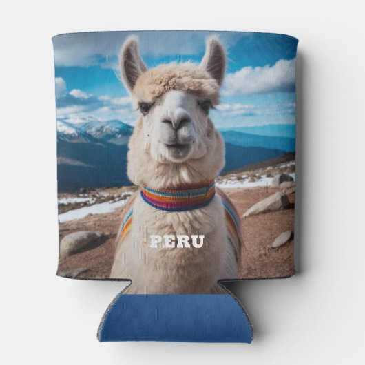 Aangepaste Naam & Tekst Peru Llama Blikjeskoeler (Achterkant)
