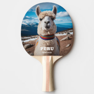 Aangepaste Naam & Tekst Peru Llama Tafeltennisbatje