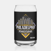 Aangepaste naam / tekst Philadelphia Pennsylvania Blikvorm Glas (Achterkant)