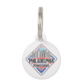Aangepaste Naam & Tekst Philadelphia Pennsylvania Huisdierpenning