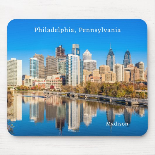 Aangepaste Naam & Tekst Philadelphia Pennsylvania Muismat (Voorkant)