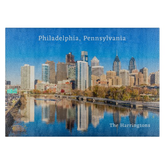 Aangepaste Naam & Tekst Philadelphia Pennsylvania Snijplank (Voorkant)