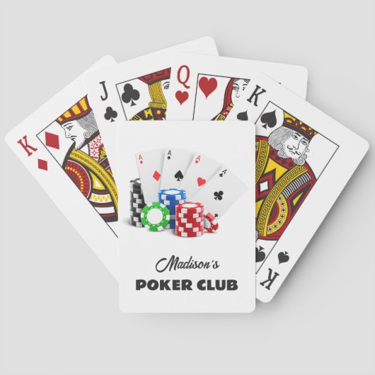 Aangepaste naam & tekst poker / casino pokerkaarten (Achterkant)