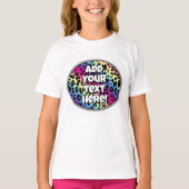 Aangepaste Naam Tekst Rainbow Leopard Patroon Afdr T-shirt (Voorkant)