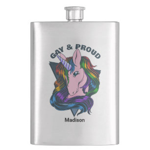 Aangepaste naam & tekst Regenboog eenhoorn Flacon