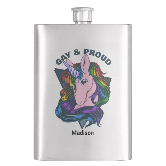 Aangepaste naam & tekst Regenboog eenhoorn Flacon (Voorkant)