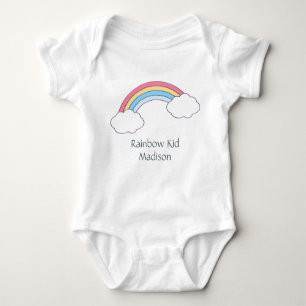 Aangepaste naam / Tekst Regenboog kinderen kleding Romper