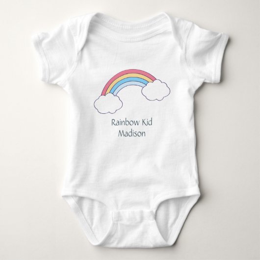 Aangepaste naam / Tekst Regenboog kinderen kleding Romper (Voorkant)