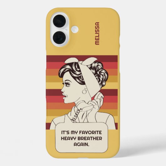 Aangepaste Naam & Tekst Retro Vrouw Case-Mate iPhone Case (Achterkant)