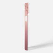 Aangepaste naam Tekst Roos Gold Blush Glitter Driv Case-Mate iPhone Case (Achterkant / Rechts)