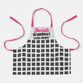 Aangepaste naam & tekst roze strings geruit patroo schort (Voorkant)