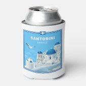 Aangepaste naam & tekst Santorini Griekenland Blikjeskoeler (Blikje Voorkant)