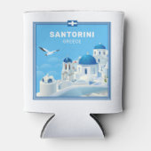 Aangepaste naam & tekst Santorini Griekenland Blikjeskoeler (Voorkant)