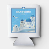 Aangepaste naam & tekst Santorini Griekenland Blikjeskoeler (Achterkant)