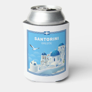 Aangepaste naam & tekst Santorini Griekenland Blikjeskoeler