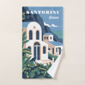 Aangepaste naam & tekst Santorini Griekenland Handdoek (Handdoek)