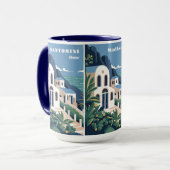 Aangepaste naam & tekst Santorini Griekenland Mok (Voorkant links)