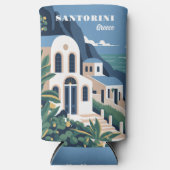 Aangepaste naam & tekst Santorini Griekenland Seltzer Blikjeskoeler (Voorkant)
